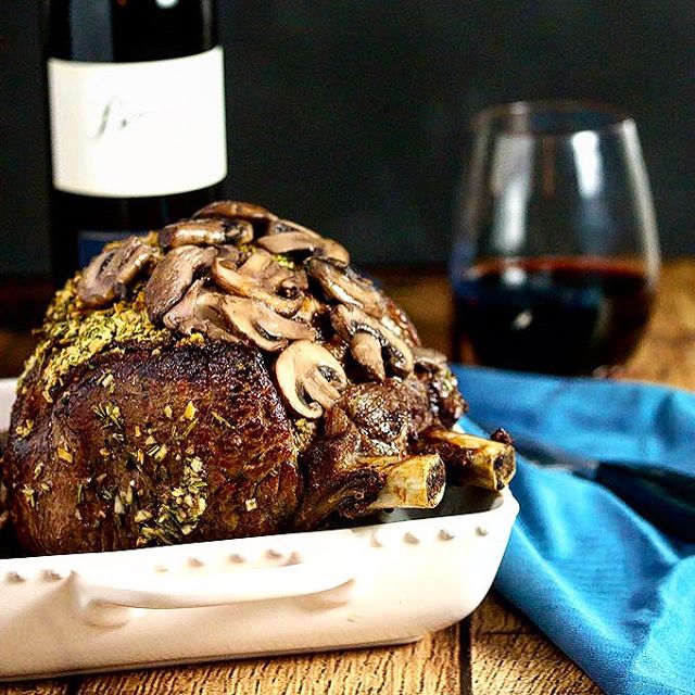 Rosemary And Garlic Ribeye Roast With Mushrooms Recipe The Feedfeed