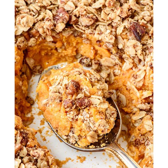 Vanilla Bean Sweet Potato Casserole With Oat Pecan Topping Recipe The