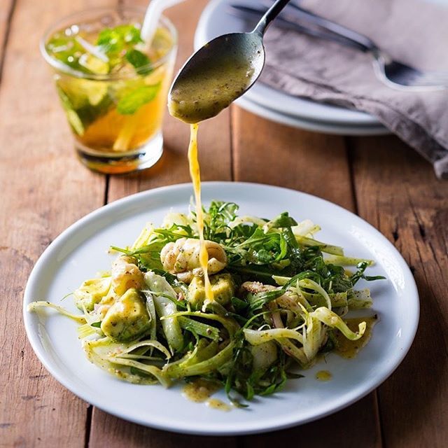 Stir-fried Squid With Calamari Fennel With Black Olive Oil