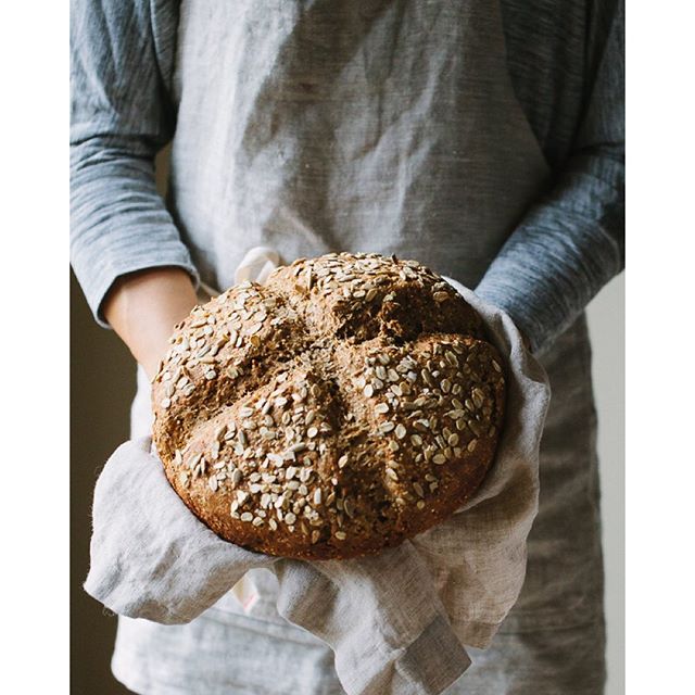 Whole Grain Soda Bread Topped With Oats And Sunflower Seeds recipe