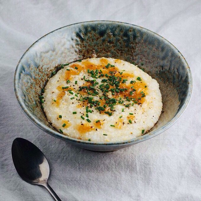 White Miso Brown Butter Grits With Chives Recipe The Feedfeed