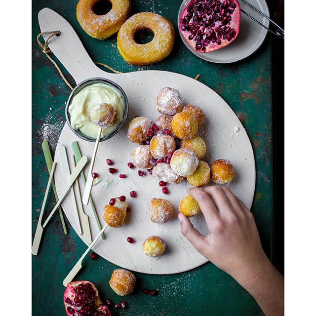 Saffron Infused Donuts With A White Chocolate Frosting Dip by diadonna
