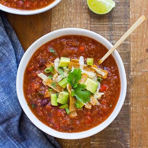 Slow Cooker Quinoa Tortilla Soup by makingthymeforhealth | Quick & Easy ...