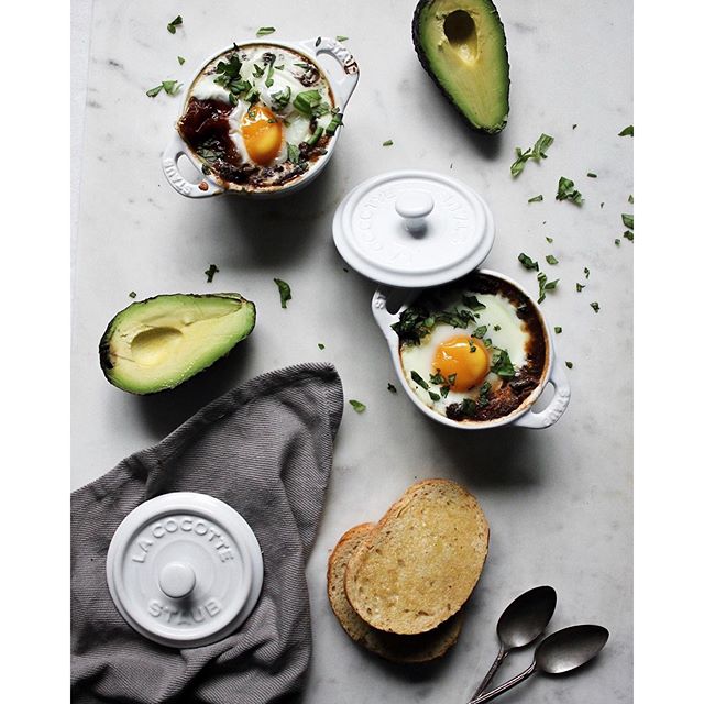 Black Bean Baked Eggs Recipe | The Feedfeed