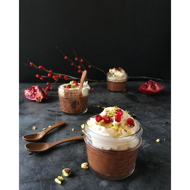 Chocolate Pomegranate Pistachio Pots De Creme Recipe The Feedfeed