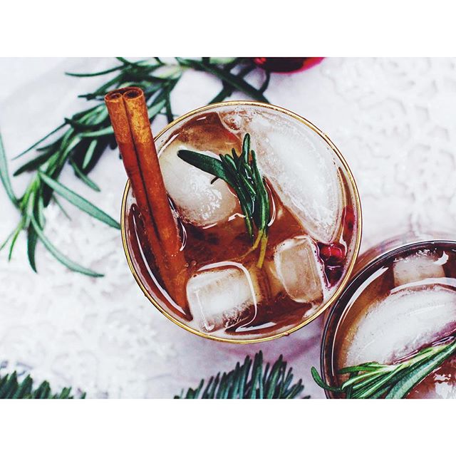 Apple Peel, Cinnamon And Cardamom Infused Bourbon With Sparkling Apple