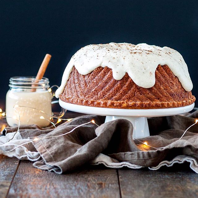Boozy Rum Cake With Eggnog Cream Cheese Frosting by livforcake Quick