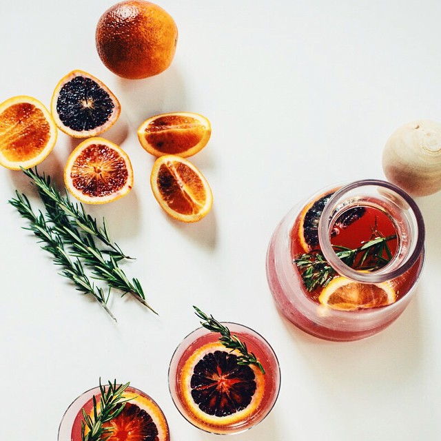Blood Orange Gin And Tonic With Rosemary Syrup Recipe The Feedfeed