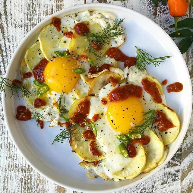 Scalloped Potatoes And Egg With Gochujang Sauce Recipe The Feedfeed