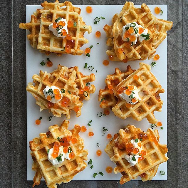 Smoked Salmon Waffles With Crème Fraîche And Chives Recipe The Feedfeed