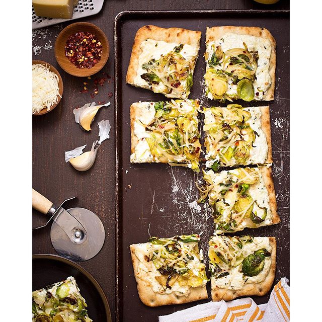 Brussels Sprout And Three Cheese Flatbread by homemadeinthekitchen Quick & Easy Recipe The