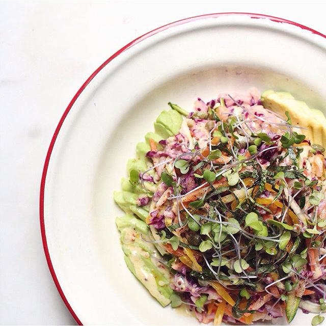 Zucchini, Carrots, Beets, Cabbage And Microgreens Salad Recipe The