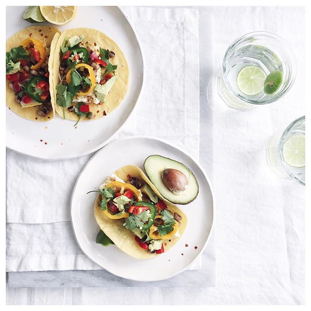 Breakfast Tacos With Pinto Beans, Bell Peppers And Avocado Recipe The