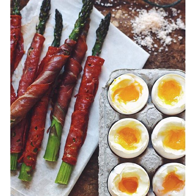 Prosciutto, Salami And Chorizo Wrapped Asparagus Soldiers With Soft