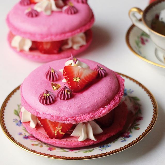 French Macaron Strawberry Sandwich Recipe | The Feedfeed