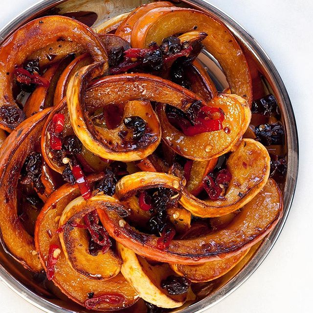 Roasted Winter Squash With Dried Cherries & Chilies by lastingredient