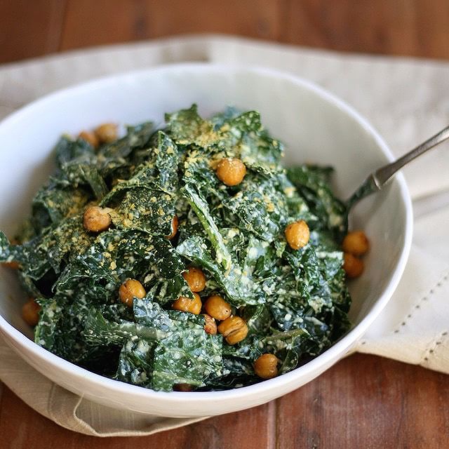 Kale Caesar Salad With Chickpeas, Hemp & Cashews Recipe | The Feedfeed