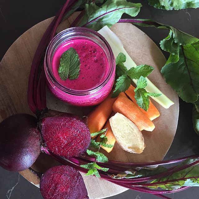 Beet Carrot Ginger Celery And Mint Juice