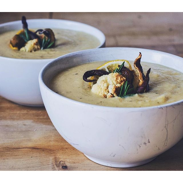 Roasted Cauliflower And Potato Soup With Shiitake Mushrooms Recipe The Feedfeed