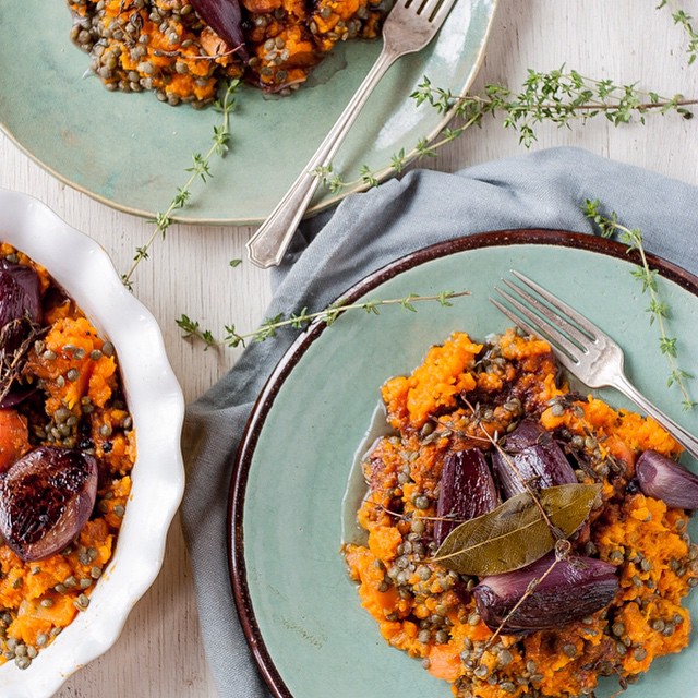 Puy Lentil & Root Mash With Red Wine Braised Shallots & Thyme Recipe ...