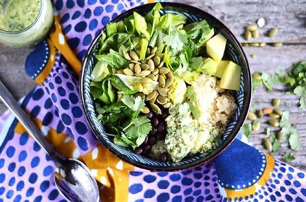 Roasted veggie glow bowl