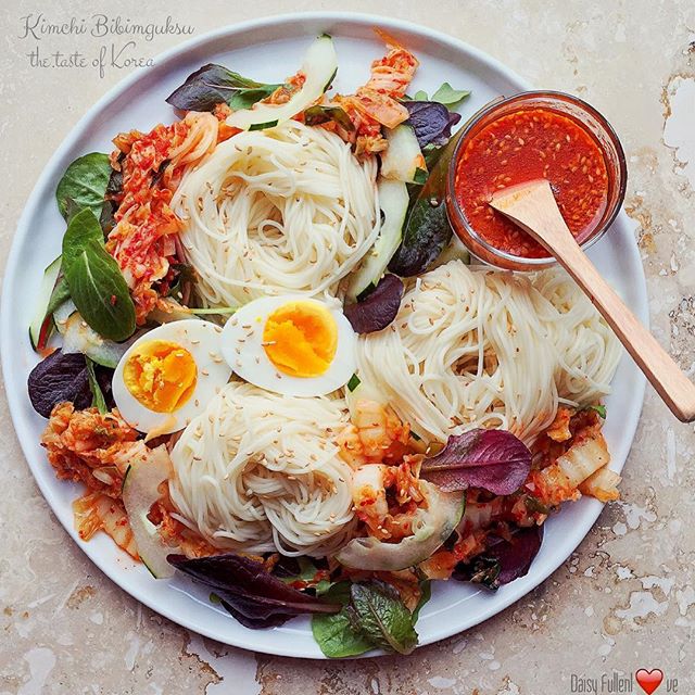 Korean Mixed Noodle Salad With Kimchi Bibimguksu Sauce Recipe The