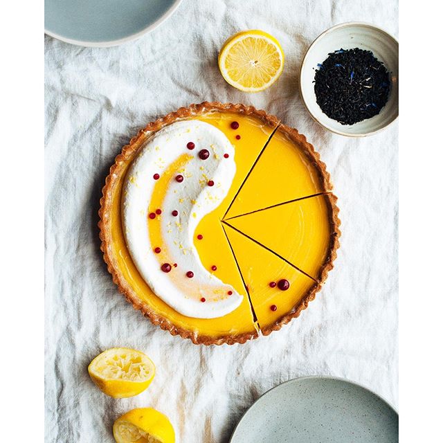 Lemon And Earl Grey Infused Tart With Buttermilk Chantilly Cream And