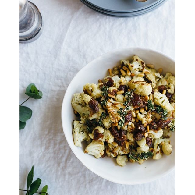Za'atar Roasted Cauliflower With Dates And Pine Nuts Recipe The Feedfeed