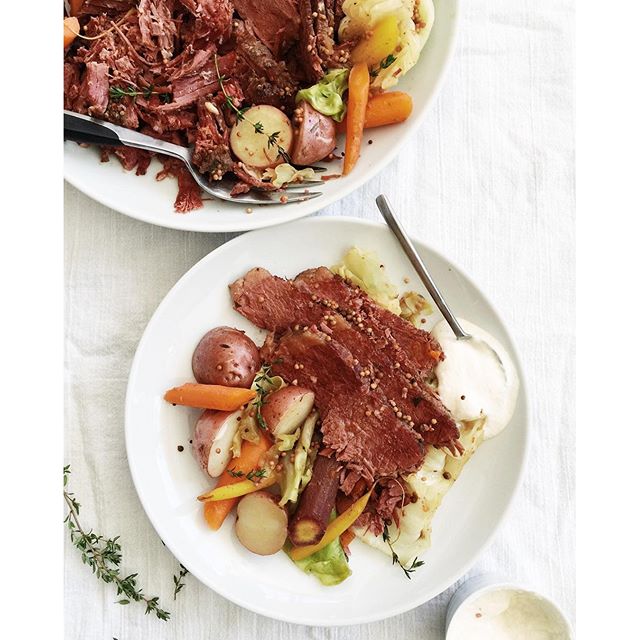 Slow Cooker Corned Beef And Cabbage With Horseradish Sauce Recipe The