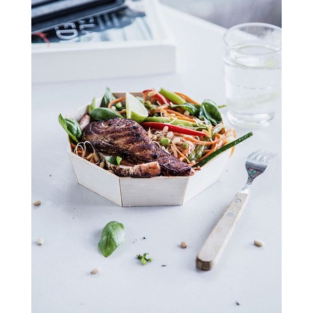Soy And Ginger Glazed Salmon With Asian Noodle Salad Recipe | The Feedfeed