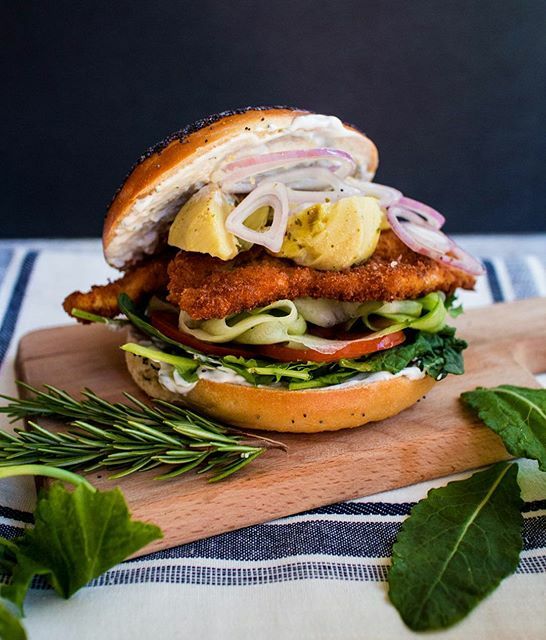 Panko Crusted Chicken Bagel Sandwich By C R A V I N G S Quick Easy Recipe The Feedfeed