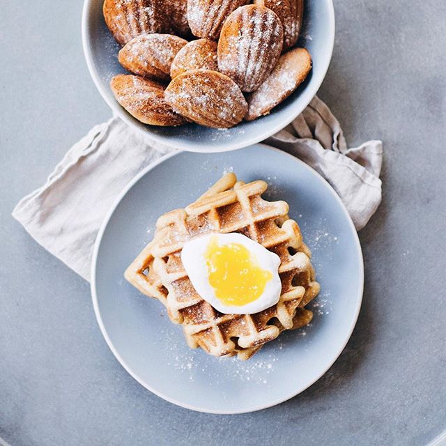 Madeleine Waffles With Lemon Curd And Marshmallow Puff Egg by desmondgerritse Quick & Easy