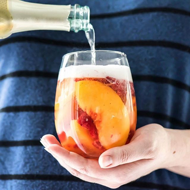 Sparkling Peach And Raspberry Sangria Recipe By Aubrey The Feedfeed