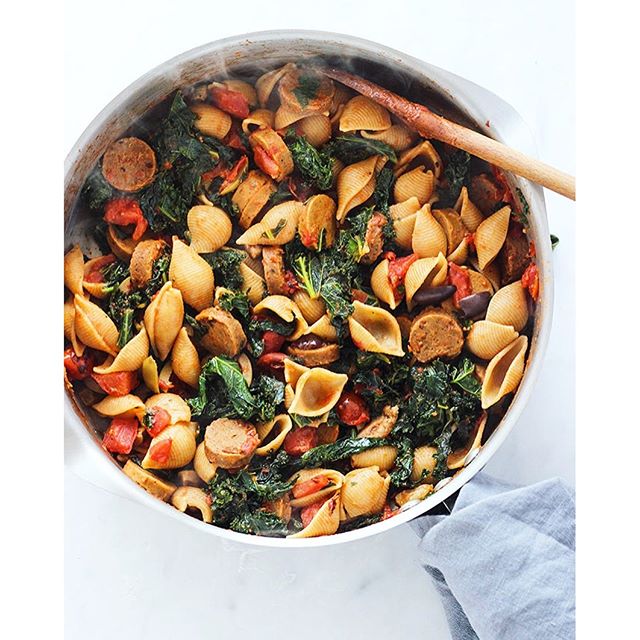 Vegan Sausage And Kale Pasta by dietitiandebbie Quick & Easy Recipe The Feedfeed