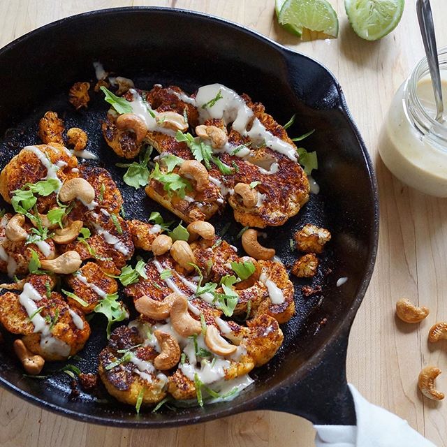 Chili Lime Cauliflower Steaks With Tahini Coconut Sauce Recipe The