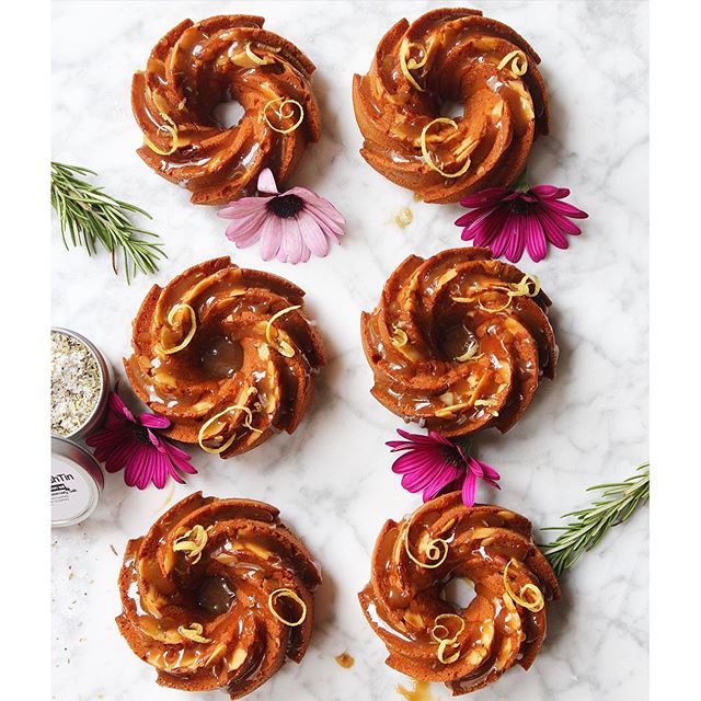 Mini Lemon Rosemary Almond Olive Oil Bundt Cakes Recipe The Feedfeed