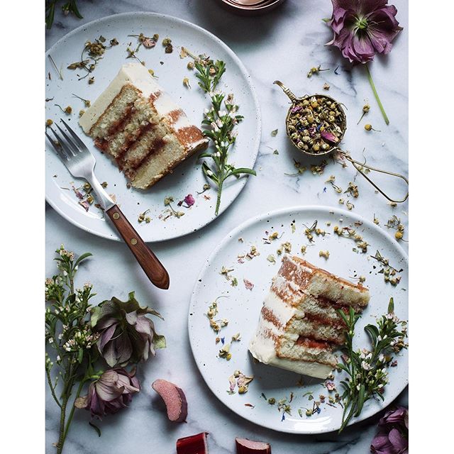 Tea Cake With Spiced Rhubarb And Cherry Jam by ohhoneybakes Quick