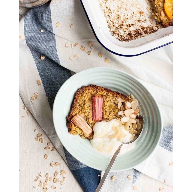 Rhubarb, Mango And Chia Seed Baked Oatmeal Recipe The Feedfeed