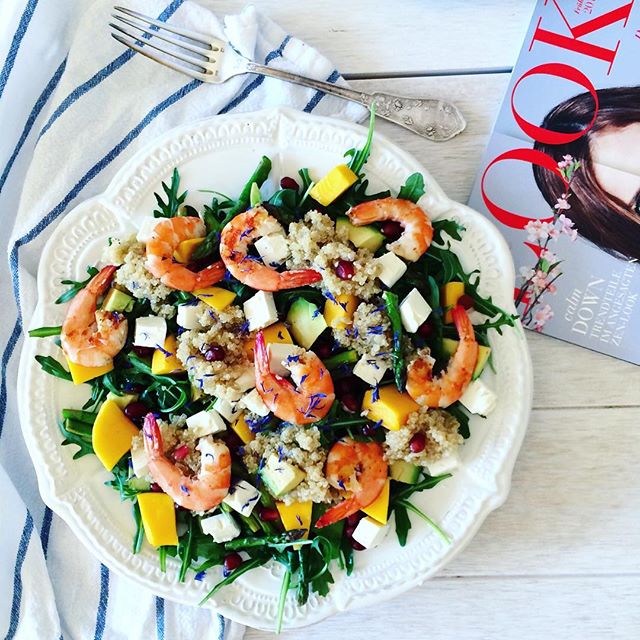 Shrimp, Feta And Mango Quinoa Salad Recipe The Feedfeed