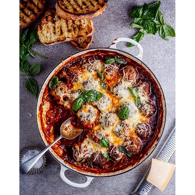 Baked Meatballs With Quick Marinara And Mozzarella Cheese by alidaryder
