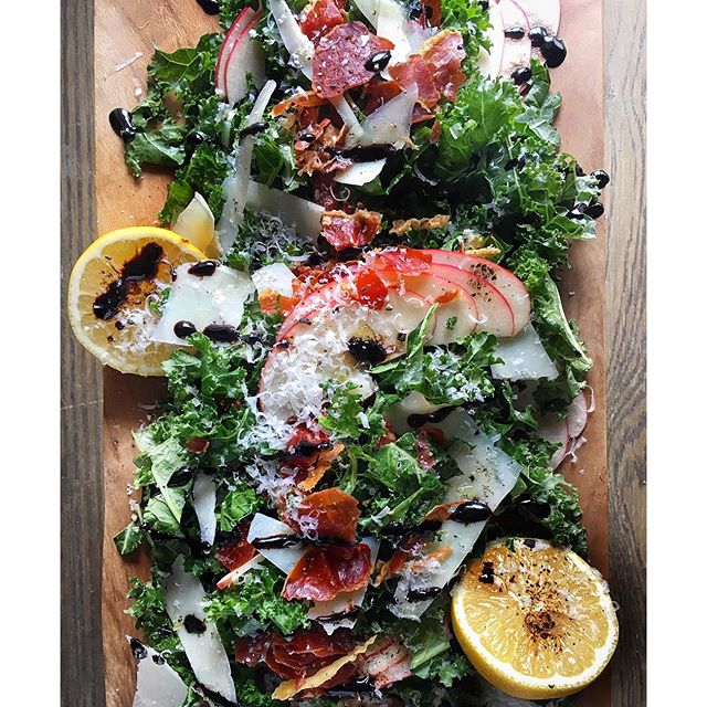 Apple, Kale And Pecorino Salad With Prosciutto And Balsamic by judy.kim
