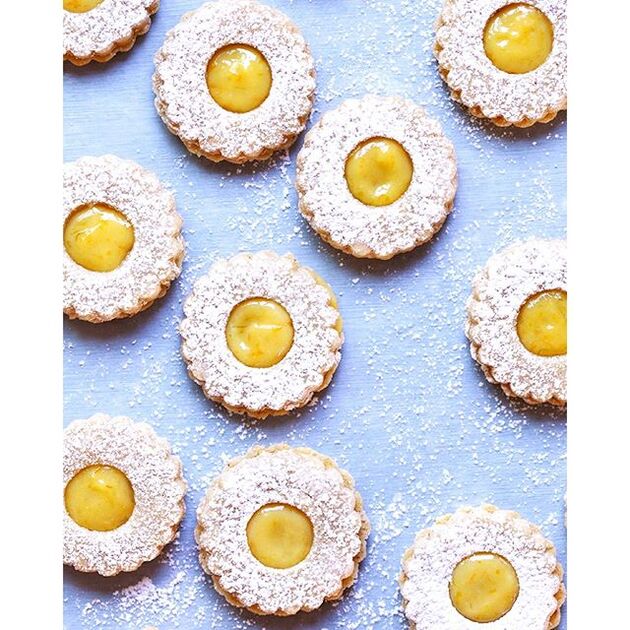 lemon curd linzer cookies