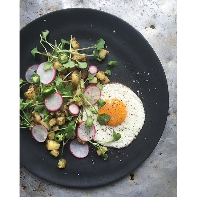 Spring Hash With New Potatoes, Spring Onion, Serrano Peppers , Radishes