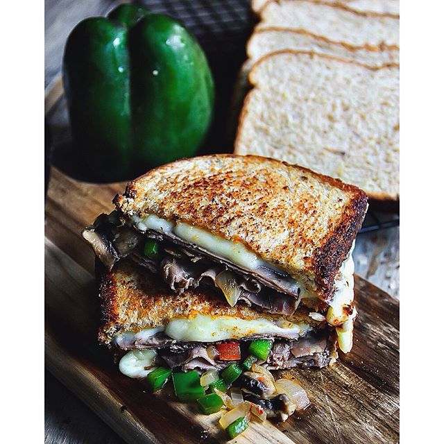 Roast Beef Grilled Cheese With Onions And Peppers Recipe | The Feedfeed