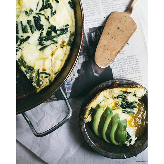 Brie And Greens Egg White Frittata Recipe The Feedfeed
