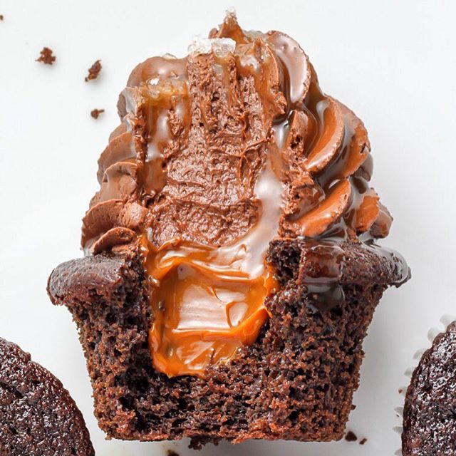 Dulce De Leche Stuffed Chocolate Cupcakes By Bakerbynature Quick Easy Recipe The Feedfeed