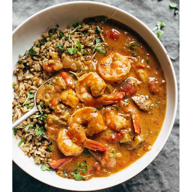 Spicy Gumbo With Brown Rice And Greens Recipe | The Feedfeed