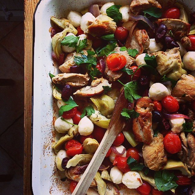 Mediterranean Baked Chicken With Artichoke Hearts & Kalamata Olives