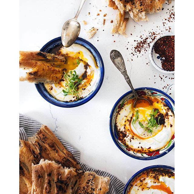 Turkish Style Poached Eggs With Herbed Greek Yogurt And Aleppo Pepper