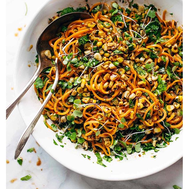 Sweet Potato And Roasted Corn Noodle Salad Recipe | The Feedfeed